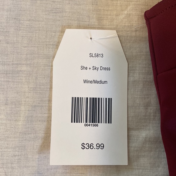 NWT Burgundy Cocktail Dress - Picture 3 of 3